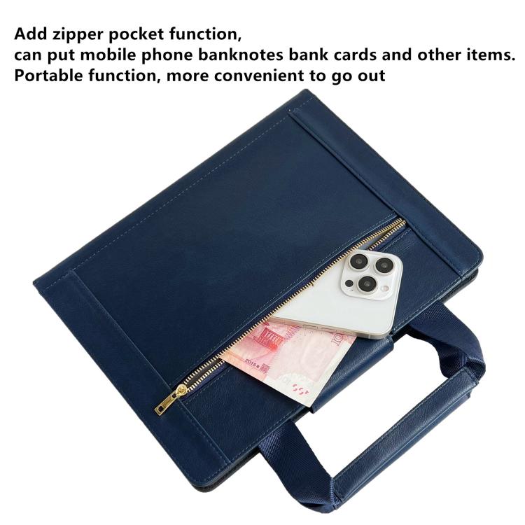 Zipper Handle Retro Leather Tablet Case