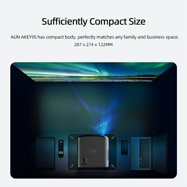 AUN AKEY9S 1080P 1000ANSI Autofocus WIFI Display Smart Projector