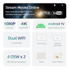 AUN AKEY9S 1080P 1000ANSI Autofocus WIFI Display Smart Projector