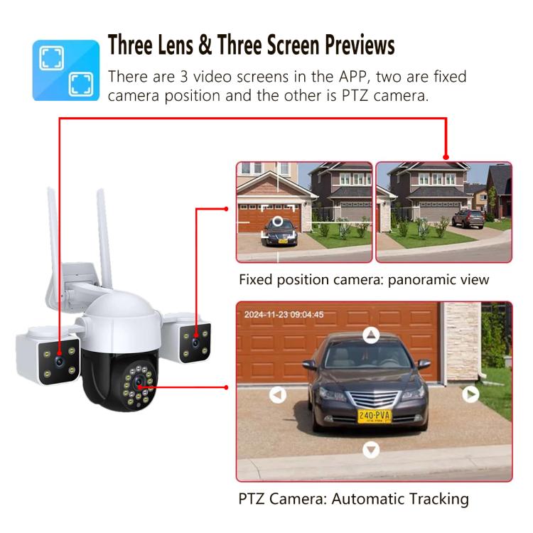 QX155 6MP Triple Camera WiFi Version Supports Humanoid Detection
