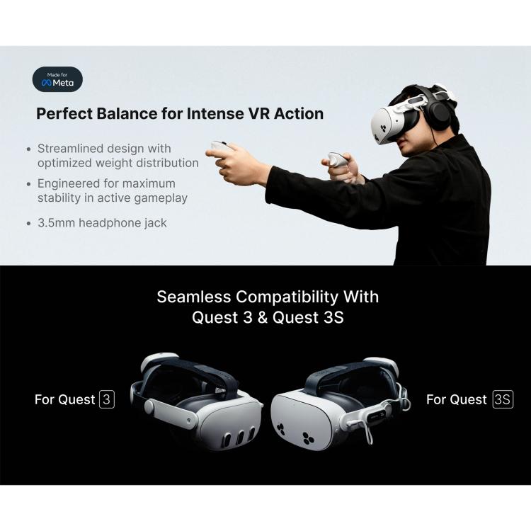 BOBOVR E3 Pro For Meta Quest 3S / 3 VR Head Strap with B100 Battery Cell