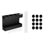 Four-grid Straw Cutlery Metal Storage Rack Kitchen Organizer with 12pcs Soft Magnetic Sheet