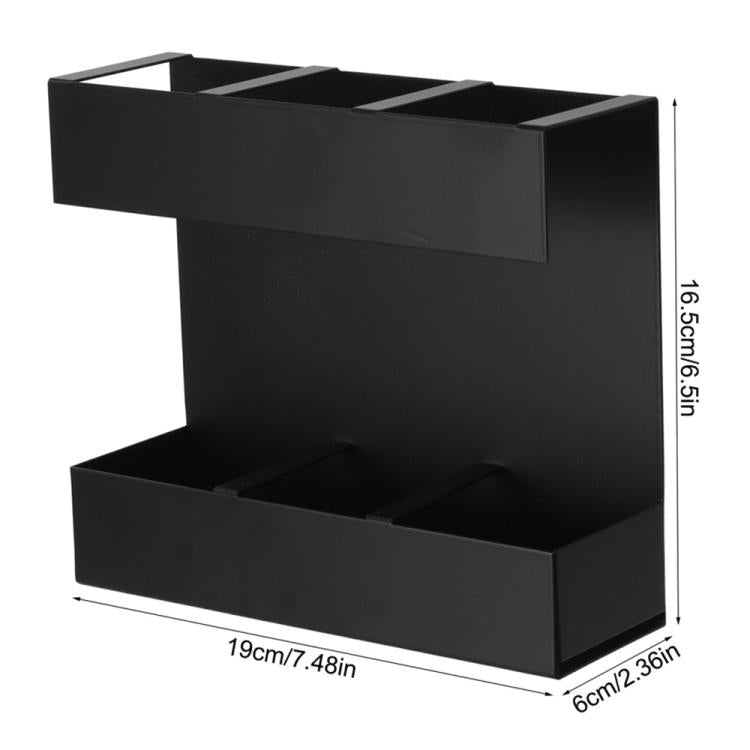 Three-grid Straw Cutlery Metal Storage Rack Kitchen Organizer