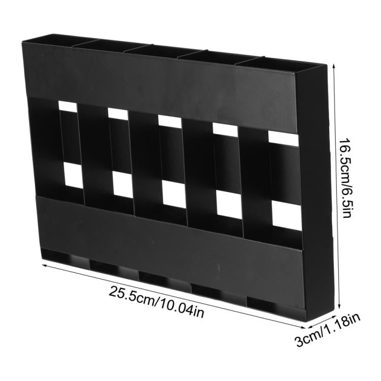 Five-grid Straw Cutlery Metal Storage Rack Kitchen Organizer