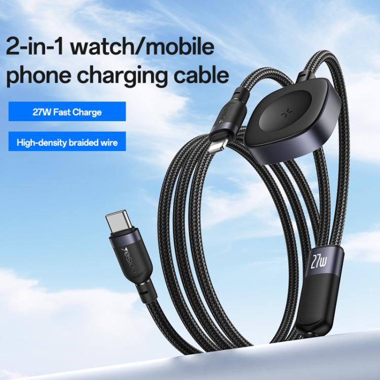 Yesido CA136L 27W USB-C / Type-C to 8 Pin & iWatch 2 in 1 Charging Cable