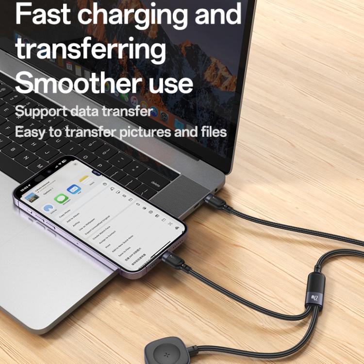 Yesido CA136L 27W USB-C / Type-C to 8 Pin & iWatch 2 in 1 Charging Cable