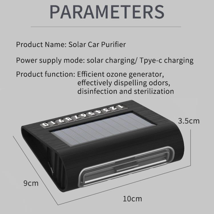 Solar Energy Car Air Purifier with Number Plate
