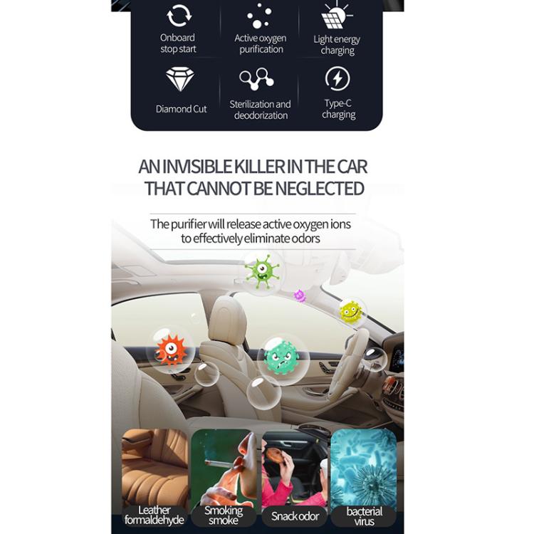 Solar Energy Car Air Purifier with Number Plate