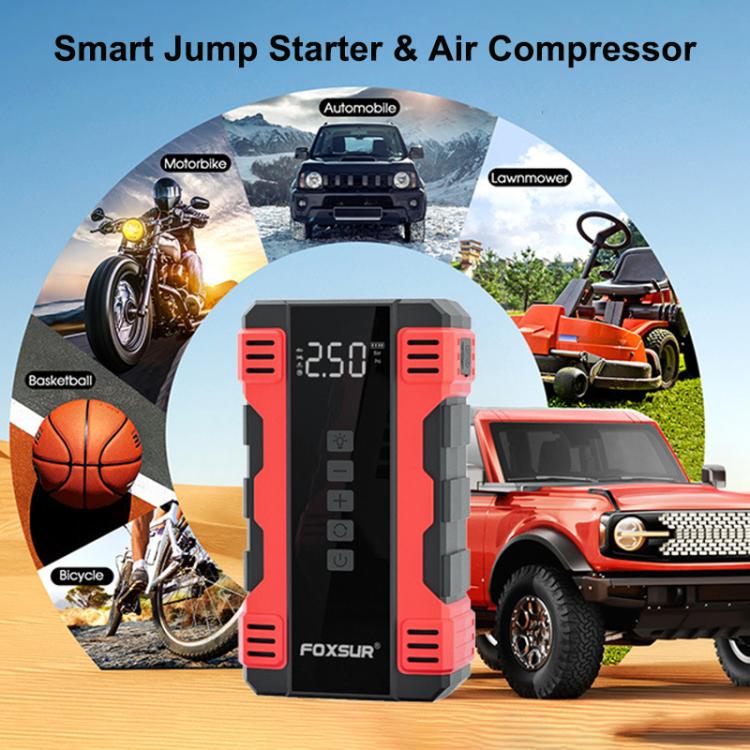 FOXSUR Car Emergency Starter Power Supply Multi-function Portable Car Air Pump
