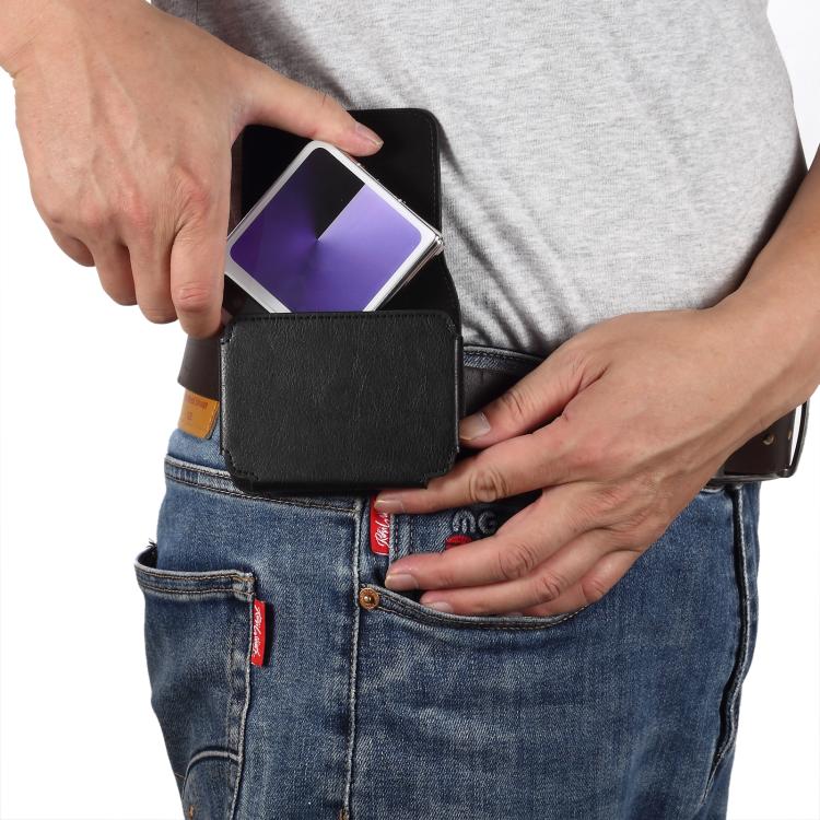 Multi-functional Faux Leather Waist-Hanging Bag For Foldable Phone , Size: 10 x 7.8 x 2.8cm