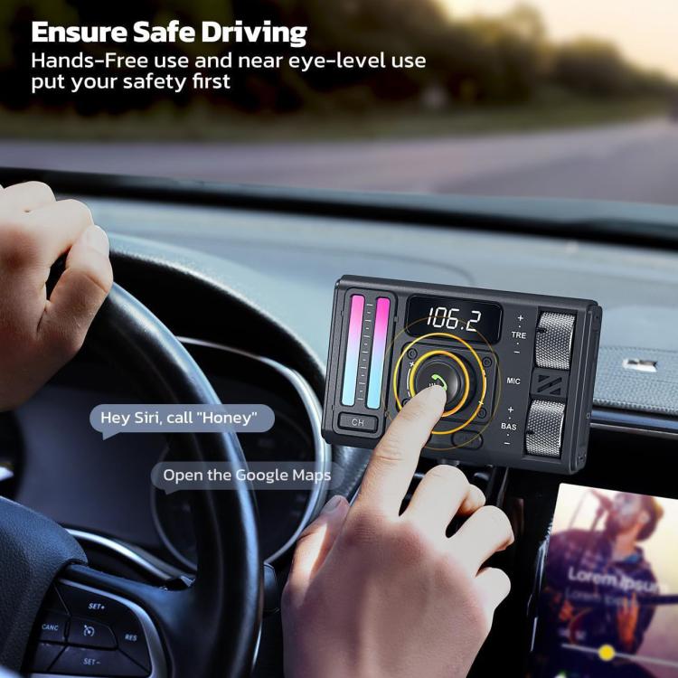 MT02 Car Bluetooth MP3 Player Bass AUX FM Transmitter Cigarette Lighter Charging