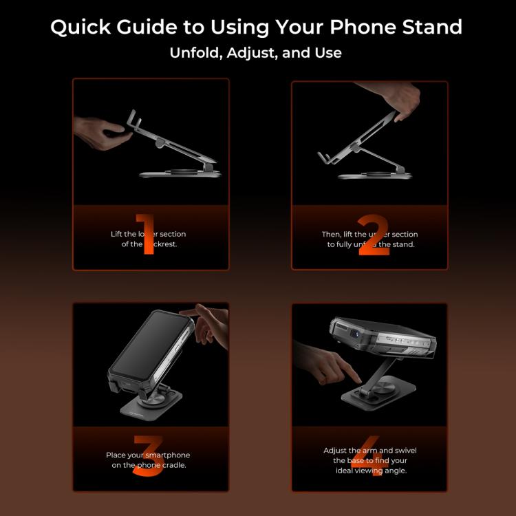 OUKITEL Portable Vertical Phone Waist Bag Desktop Metal Phone Holder Kit