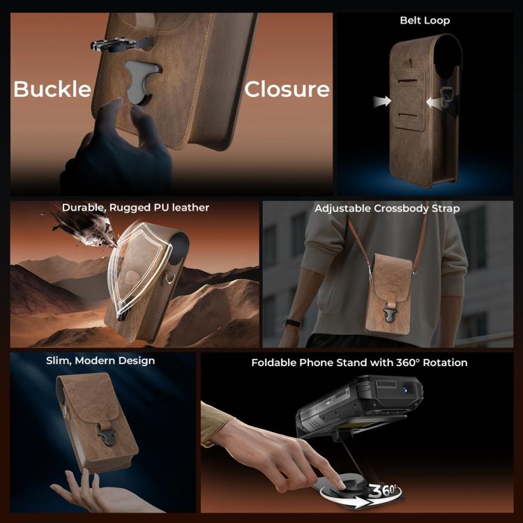 OUKITEL Portable Vertical Phone Waist Bag Desktop Metal Phone Holder Kit