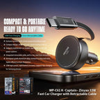 WK WP-C61 K-Captain Zinyao 33W Fast Car Charger with USB-C / Type-C Retractable Cable