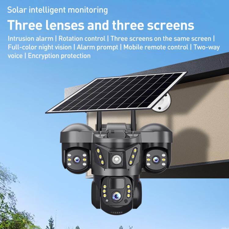 VTS29 6MP Multi-lens Panoramic Solar Surveillance PTZ Dome Camera