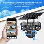 VTS29 6MP Multi-lens Panoramic Solar Surveillance PTZ Dome Camera