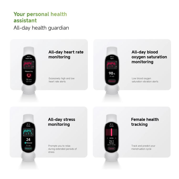 Original Xiaomi Smart Band 10, 1.72 inch AMOLED Screen 5ATM Waterproof Smart Watch, Support Blood Oxygen / Heart Rate Monitor