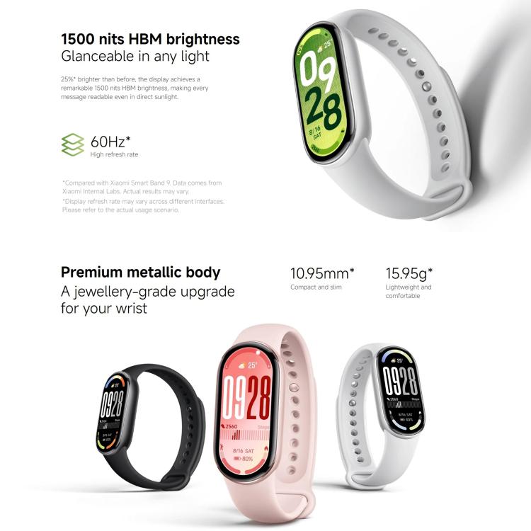 Original Xiaomi Smart Band 10, 1.72 inch AMOLED Screen 5ATM Waterproof Smart Watch, Support Blood Oxygen / Heart Rate Monitor