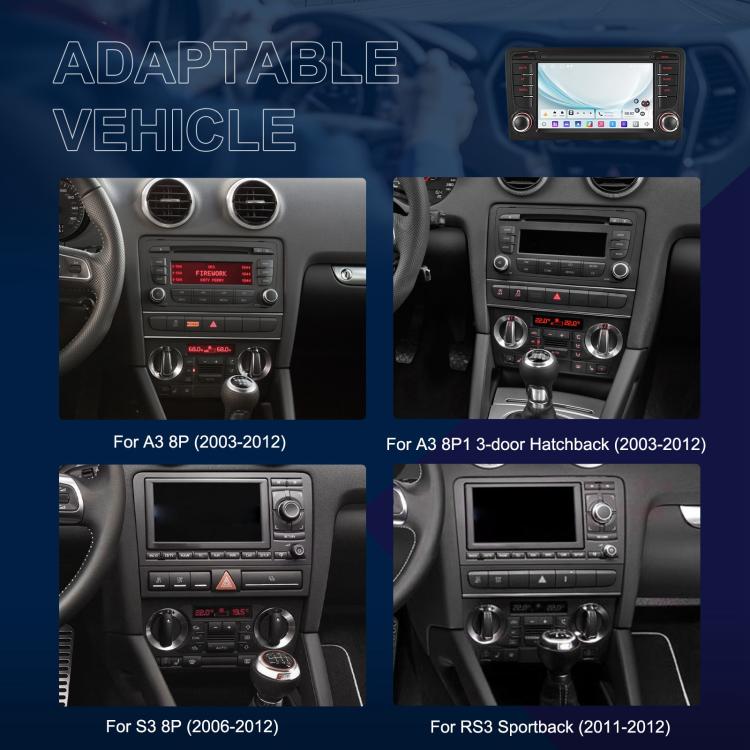 For Audi A3 8P 2003-2012 Android 15 7 inch Smart Central Control Car GPS Navigator Car MP5 Player