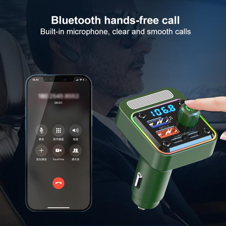 BC91 Car Bluetooth Hands-free Calling PD36W Fast Charging with Atmosphere Light