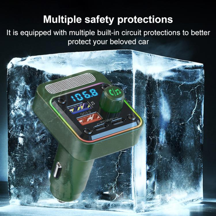 BC91 Car Bluetooth Hands-free Calling PD36W Fast Charging with Atmosphere Light