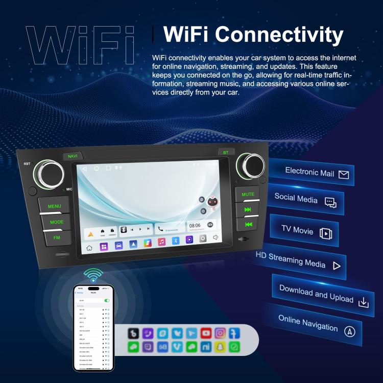 For BMW 3 Series E90 Android 15 7 inch Car CarPlay Car Navigation Reversing Image Integrated Machine