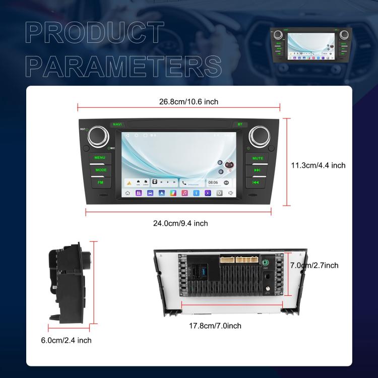 For BMW 3 Series E90 Android 15 7 inch Car CarPlay Car Navigation Reversing Image Integrated Machine