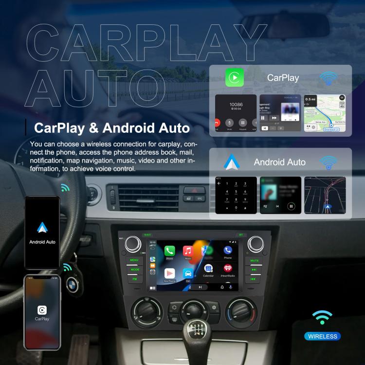 For BMW 3 Series E90 Android 15 7 inch Car CarPlay Car Navigation Reversing Image Integrated Machine