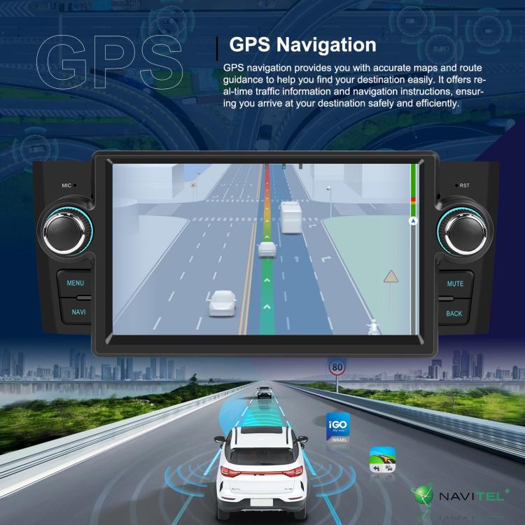 For Fiat Punto 2005-2009 Android 15 7 inch 4G+64G Car Central Control Audio Video Navigation