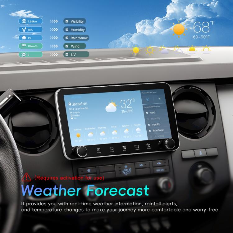 10.36 inch Screen Android 15 Car CarPlay Navigation Integrated Machine with Dual Knob