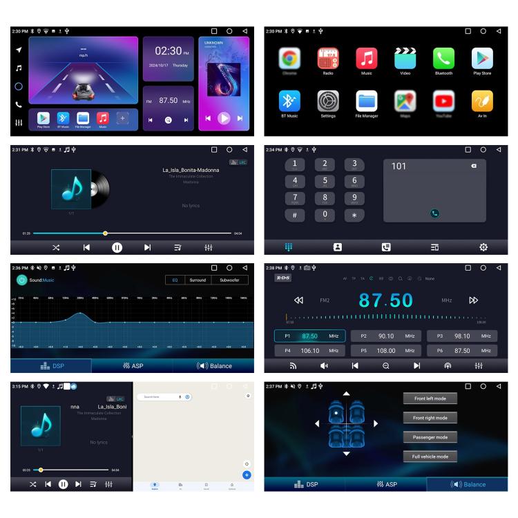 10.36 inch Screen Android 15 Car CarPlay Navigation Integrated Machine with Dual Knob
