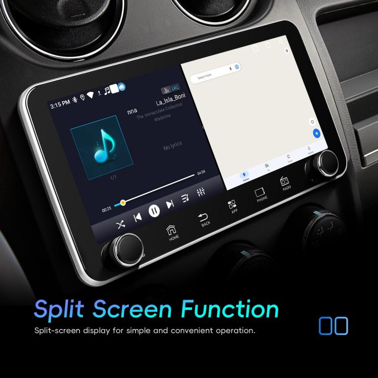 10.36 inch Screen Android 15 Car CarPlay Navigation Integrated Machine with Dual Knob