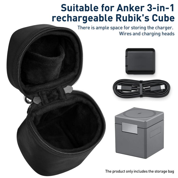 For Anker Cube 3 in 1 Wireless Charging Portable Buckle Storage Bag