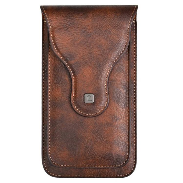 VIETAO Dual-Layer Pockets Crazy Horse Waist-Hanging Phone Bag