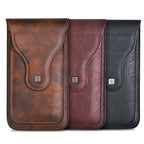 VIETAO Dual-Layer Pockets Crazy Horse Waist-Hanging Phone Bag