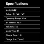 Hileo Hi95 Open-Ear Bluetooth Stereo Music Wireless Earphones