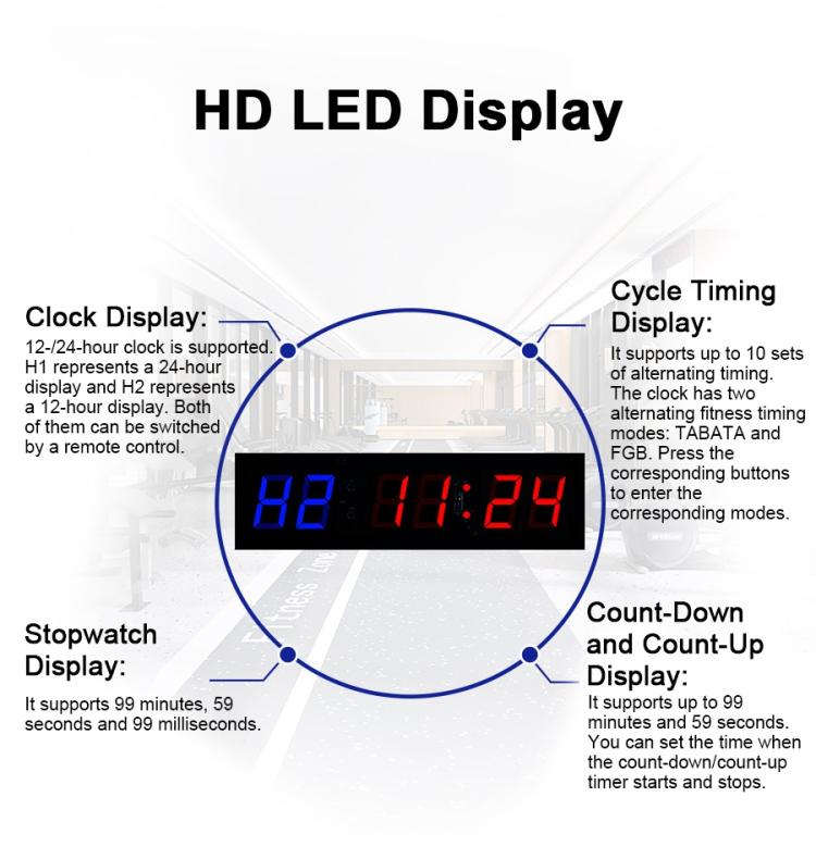 KYX--0015 1.5 inch 6-digit Cycle Interval Fitness Exercise Multi-function Timer