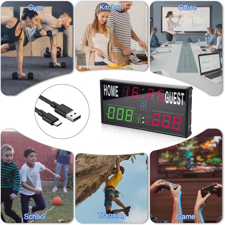KYX--0030 13-digit LED Electronic Scoreboard Remote Control Multi-function Competition Timer