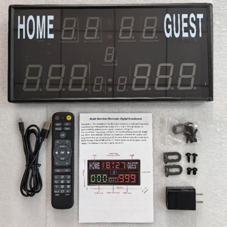 KYX--0030 13-digit LED Electronic Scoreboard Remote Control Multi-function Competition Timer