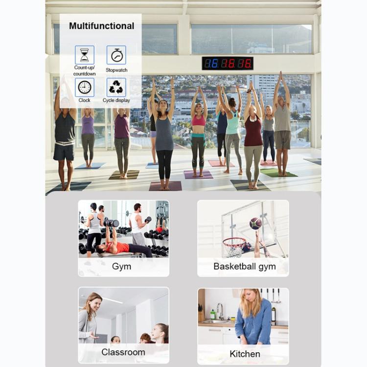 KYX--0040 4 inch 6-digit LED Sports Fitness Multi-function Timer