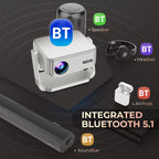 Cheerlux C6C Same Screen Version 1280x720P 180ANSI Bluetooth 5.1 Smart Projector, with Gimbal