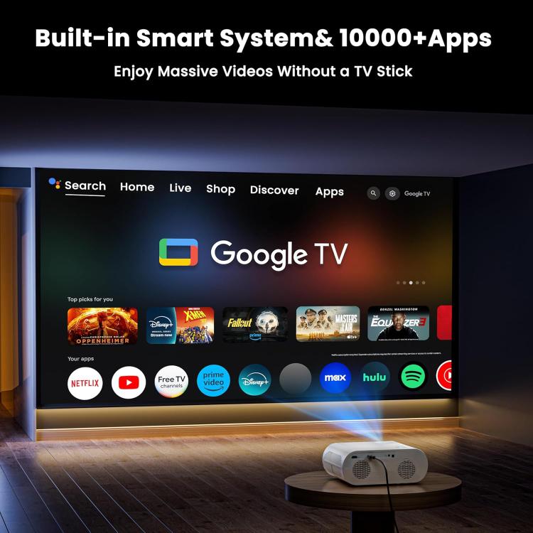 Cheerlux C10 Google TV Version 2K Dongle 1920x1080P 300ANSI Smart Projector