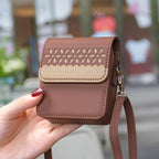 BFB13 BINFEN Color Flowers Crossbody Flip Phone Leather Bag