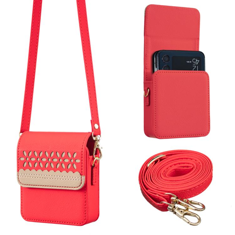 BFB13 BINFEN Color Flowers Crossbody Flip Phone Leather Bag