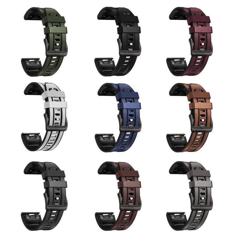 xDfind Leather Skin Silicone Quick Release Watch Band