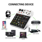 DEBRA V4 4-Channels Audio Mixer with Reverb Sound Card for Live Streaming