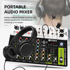 DEBRA V8 8-Channels Audio Mixer Live Recording Reverb