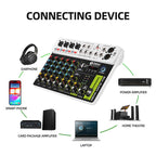 DEBRA V8 8-Channels Audio Mixer Live Recording Reverb