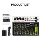 DEBRA V8 8-Channels Audio Mixer Live Recording Reverb