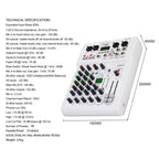 DEBRA PRMX-6 4-Channels Audio Mixer DSP Reverb for Live Recording